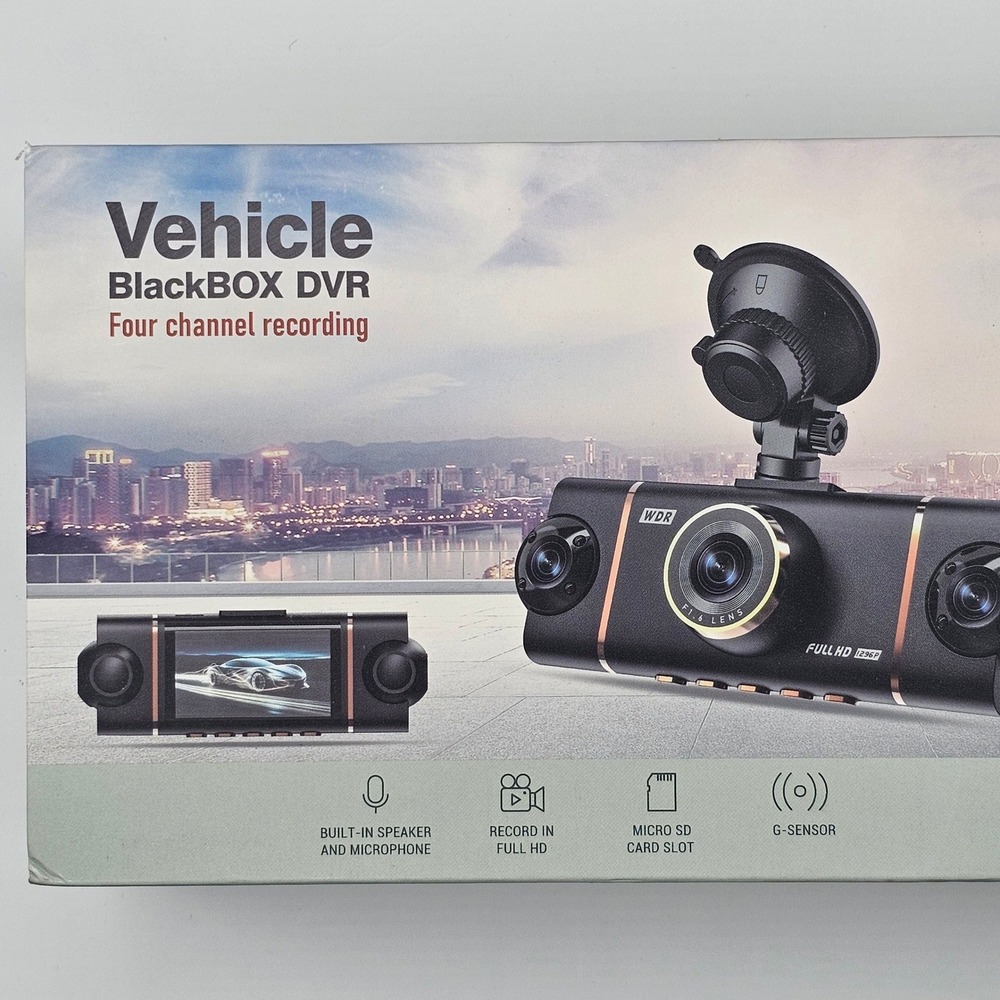 Vehicle BlackBOX DVR 4 Channel Dash Cam Full HD 1296P 170 Wide Angle G-Sensor